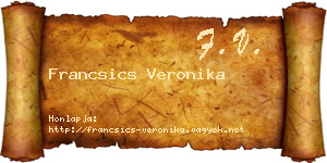 Francsics Veronika névjegykártya